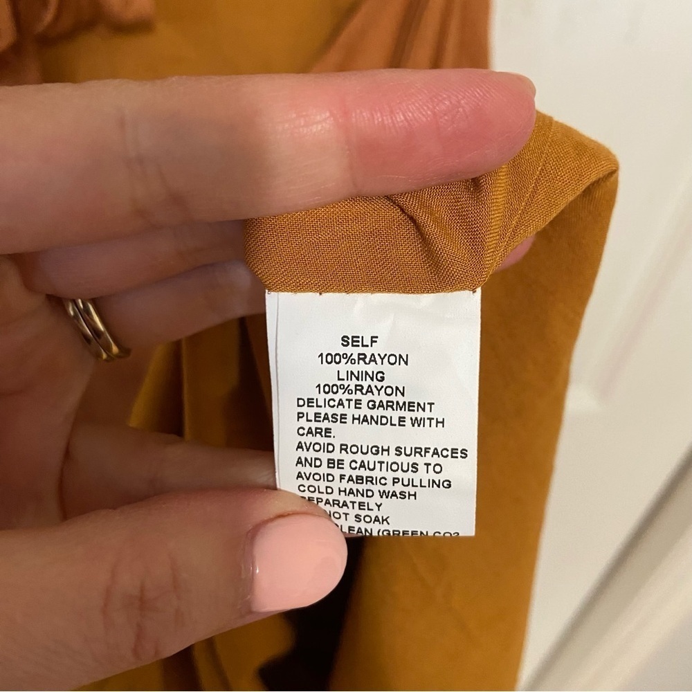 SNDYS NWT Botanical Tie Front Cut Out Rust Brown Boho Midi Maxi Dress Small - Picture 7 of 8